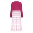 thumbnail image 5 of cfhntfmh Maxi Robes pour Femmes Automne Col Rond Manches Longues Robe Rayée Robe Tendance à Blocs de Couleur Robe de Détente avec Poches, 5 of 5