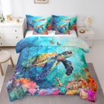 thumbnail image 1 of YST Cartoon Sea Turtle 7-Piece Bedding Set, Ocean Theme, King, 1 of 4