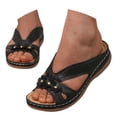 thumbnail image 1 of Mepaouo Womens Sandals Dressy Summer Low Wedge Flip Flops Comfortable Walking Beach Slip on Slides, 1 of 6