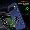 thumbnail image 2 of ShieldPlus for Google Pixel 9 Phone Case with Finger Ring Holder Kickstand, Heavy Duty Shockproof Rugged Protective Case for Pixel 9 Pro 6.3 Inch, Working with Magnetic Car Phone Mount,Blue, 2 of 7