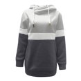 thumbnail image 4 of Pompotops Femmes Casual Patchwork Pull Tulleck Hoodies Manches Longues Cordon à Capuche Tops Sweatshirt, 4 of 6