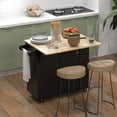 thumbnail image 2 of HOMCOM Rolling Kitchen Island with Drop Leaf, Portable Kitchen Island Black, 2 of 10