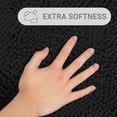 thumbnail image 3 of Hitime Soft Chenille Bath Rug Mat 16x24 Quick Dry Machine Washable Bathroom Runner - Ultra Absorbent Non-Slip Backing - Black, 3 of 10