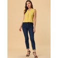 thumbnail image 3 of INSPIRE CHIC Blouse de Travail Sans Manches à Volants pour Femme à Col en V Hauts TG Jaune, 3 of 5