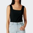thumbnail image 2 of Ladies Solid Color Square Neck Fitted Sleeveless Knit Top Backless Sexy Camisole Tank Top, 2 of 5