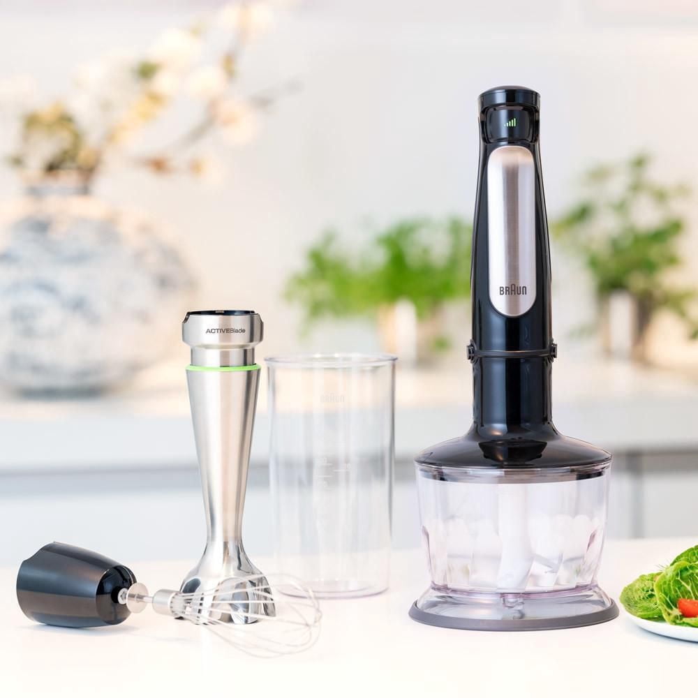 Braun MultiQuick Immersion Hand Blender + 1.5-Cup Food Processor, Whisk, Beaker, MQ7025