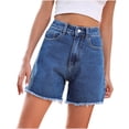 thumbnail image 1 of JMYHOAM Jeans Short en Jean pour Femmes Shorts Décontractés Mo Taille Haute, 1 of 5