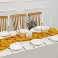 thumbnail image 3 of Matoen12 Cheese Cloth Table Runner 35 x 157 Inches Gauze Table Runner Boho Rustic Decorations for Wedding Decor Reception Bridal Shower Holiday Party, Yellow, 3 of 6