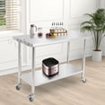 thumbnail image 2 of BeesClover Stainless Steel Table for Prep & Work with Backsplash, Kitchen Heavy Duty Table with Adjustable Under Shelf and Foot for Restaurant, Home and Hotel, 2 of 7