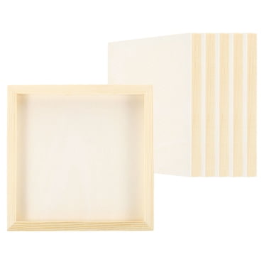 Uxcell 8"x8" Wood Panels Board, 6Pcs Unfinished Square Wood Canvas Wood Panel Painting Board, Wood Color