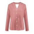 thumbnail image 4 of AherBiu Veste Légère pour Femme à Boutons, Cardigan Tricoté à Col Ras du Cou, Chandail Décontracté Ample, Manteau Léger, 4 of 5