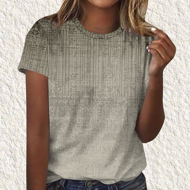 Soki Graphic Printed Tee Short Sleeved Round Neck Tops for Women