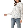 thumbnail image 4 of INSPIRE CHIC Chemise Boutonnée pour Femme à Petites Fleurs à Manches Longues Col en Pointe Haut de Bureau S Blanc1, 4 of 6