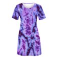 thumbnail image 3 of SMihono Robe Maxi Bohème d'Été pour Femmes Grande Taille Mode pour Femmes à Col Rond à Manches Courtes Robe Chandail Imprimée Robe de Plage Évasée, 3 of 4