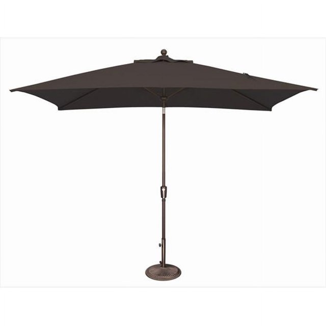 SimplyShade Parasol de Marché Rectangulaire à Inclinaison par Bouton-Poussoir 6 x 10 Pi Noir