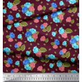 thumbnail image 2 of Soimoi Tissu en Rayonne Feuilles & Roses Imprimés Floraux au Mètre 42 Pouces de Large, 2 of 3