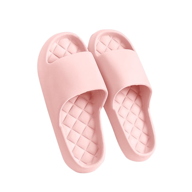 Mens and Womens Home Slippers Simplicity Solid Color Quick Drying Soft Sole Comfortable Non-Slip Indoor and Outdoor EVA Slippers Pink-05