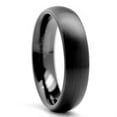 thumbnail image 1 of 6MM Men's Dome Black Tungsten Ring Wedding Band Jewelry, 1 of 3
