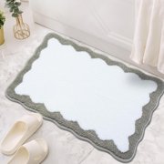 Bathroom Rugs Mat 20" x 32" Extra Soft Microfiber Absorbent Bath Rugs Non-Slip Plush Shaggy Bath Carpet Irregular Shape Rug Scalloped Bath Mats for Bathroom Floor Tub and Shower Funky Rug for Bedroom