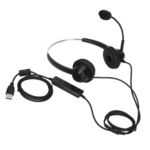 H360DUSB1 Casque d'Affaires Binaural USB avec Haut-Parleur Réglable Volume et Microphone Silencieux