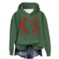 thumbnail image 1 of WEAIXIMIUNG Sweat à Rayures pour Femmes Automne et Hiver 2025 Tendance avec Capuche et Imprimé Lettre, 1 of 4
