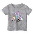 thumbnail image 4 of 4t Fille Tout-Petit Extra Large Enfant Filles Pâques Mignon Graphique Col Rond Manches Courtes T-Shirt Décontracté d'Été, 4 of 4