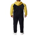 thumbnail image 3 of Men‘s Fitness Sports Pants Set Contrast Color Patchwork Drawstring Hooded Large Pocket Sweater + High Stretch Pants, 3 of 9