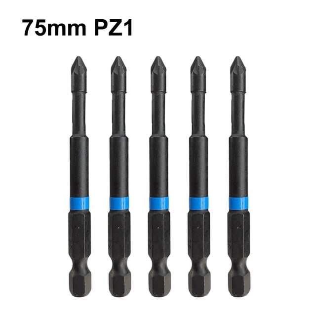 BTOER 5pcs Screwdriver For PZ1 For PZ2 PZ3 Screwdriver Bits 75mm For Pozidriv Set 1/4 Inch Hex Shank Magnetic