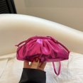 thumbnail image 2 of LNGOOR Mini Sac Froncé Rose Vif Métallisé PU Punk Funky & Sac pour Tenue de Rue, 2 of 7