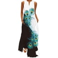 thumbnail image 1 of Bellella Robe Longue Maxi pour Femmes, Robe Débardeur à Col en V, Imprimé Floral, Robe d'Été de Plage, Ample, Sans Manches, Style Fête, AC L, 1 of 2
