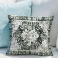 thumbnail image 5 of Dark Green Boho Throw Pillow Covers Set of 2 Monaco Rug Carpet Double Sided Pattern Cotton Soft Pillow Case Cushion Cover Pillowcase for Garden Couch Sofa Bed Decorative 16x16 inch, 5 of 5