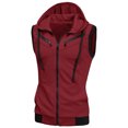 thumbnail image 1 of INSPIRE CHIC Men's Kangaroo Pocket Zip Up Drawstring Hoodie Vest, 1 of 8