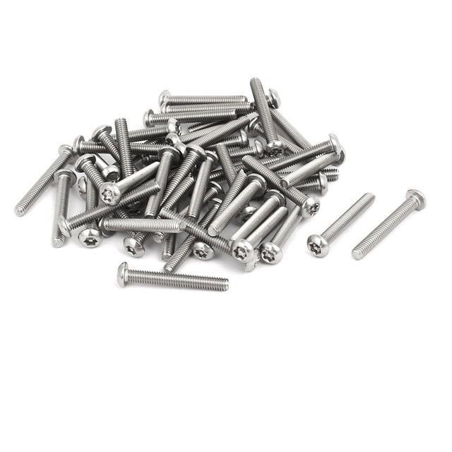 Unique Bargains M4 x 30mm Vis de Sécurité Torx en Acier Inoxydable 304 50 Pcs
