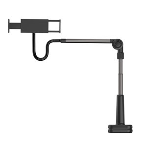 Phenofice Support de téléphone noir flexible avec hauteur réglable et 180 Degré Rotation verticale