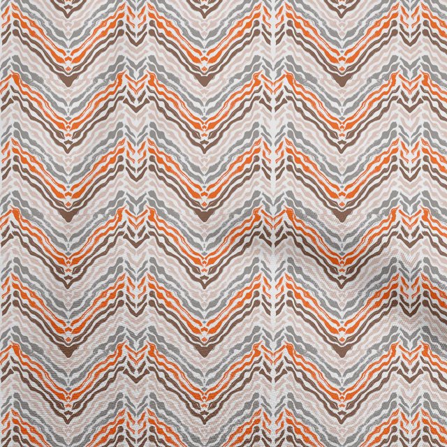 oneOone Cotton Jersey Orange Fabric Chevron Craft Projects Decor Fabric Printed By The Yard 58 Inch Wide