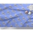 thumbnail image 2 of Soimoi Blue Moss Georgette Fabric Landscape & Reindeer Animal Fabric Prints By Yard 42 Inch Wide, 2 of 5