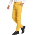 thumbnail image 4 of INSPIRE CHIC Men's Dress Plaid Printed Business Checked Pants 36 Yellow, 4 of 7