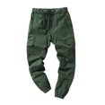 thumbnail image 2 of FOCUSNORM Pantalon Cargo Homme Couleur Unie, Coupe Ample Taille à Cordon, 2 of 10
