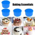 thumbnail image 4 of Silicone Mini Cake Molds 4 Inch Round Baking Pan Non-Stick Silicone Baking Mold Bakeware Pan Reusable Blue, Set of 12, 4 of 7
