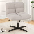 thumbnail image 2 of Costway Armless Office Desk Chair Modern Swivel Vanity Chair with Adjustable Height Grey, 2 of 10