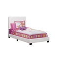 thumbnail image 3 of Monarch Specialties Bed, Twin Size, Platform, Bedroom, Frame, Upholstered, Pu Leather Look, Wood Legs, White, Transitional, 3 of 3