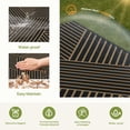 thumbnail image 3 of DEORAB Outdoor Rug Reversible 6x9' Patio Rug,Clearance Outside Plastic Waterproof Mat,Fordable Floor Rug for Patio, Camping, RV, Deck, Porch, Balcony, Backyard, black&brown, 3 of 6