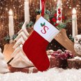thumbnail image 2 of Christmas Tree Decorative Socks With Embroidered Initial Letters Red Green White Knit Stockings, 2 of 2