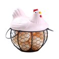 thumbnail image 1 of Egg Storage Basket Chicken Shape Decoration Iron Anti-slip Egg Storage Container for Kitchen(Black), 1 of 10