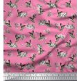 thumbnail image 1 of Soimoi Modal Satin Fabric Leaves,Flower & Humming Bird Decor Fabric Printed Yard 42 Inch Wide, 1 of 3