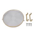 thumbnail image 2 of Round Serving Tray, Golden Rim Design Border Tray 2 Sturdy Handles Easy to Transport and Move Around Decorative Plate for Displaying Fruits Desserts Snacks, 2 of 7