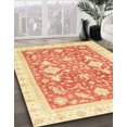thumbnail image 2 of Ahgly Company Tapis d'Intérieur Ronds Abstraits Orange Vif de Style Oriental, 6 Pieds Rond, 2 of 6