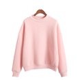 thumbnail image 1 of Col Rond Manches Longues Sweat-Shirt de Couleur Pure Femmes Épais Sweat-Shirt d'Hiver Femmes Vêtements de Fille, 1 of 6