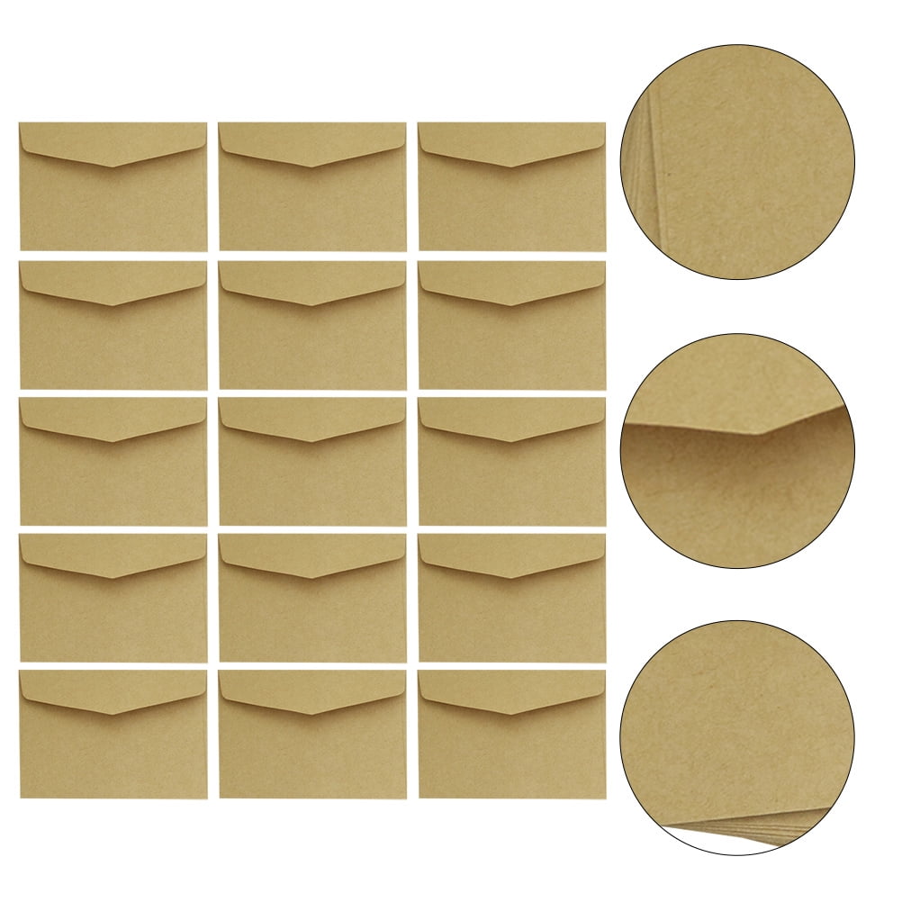 KAKOWELY 100 Pcs Mini Enveloppes Kraft Brunes Rangement Utilisateurs Généraux