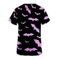 thumbnail image 4 of RKSTN Women's Short Sleeve V-Neck Scrub Tops, Halloween Print, 1, 4 of 5